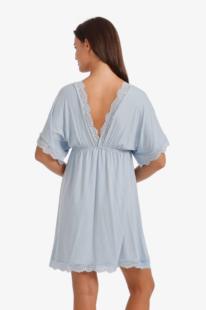Lace-Trim Flutter Nightgown