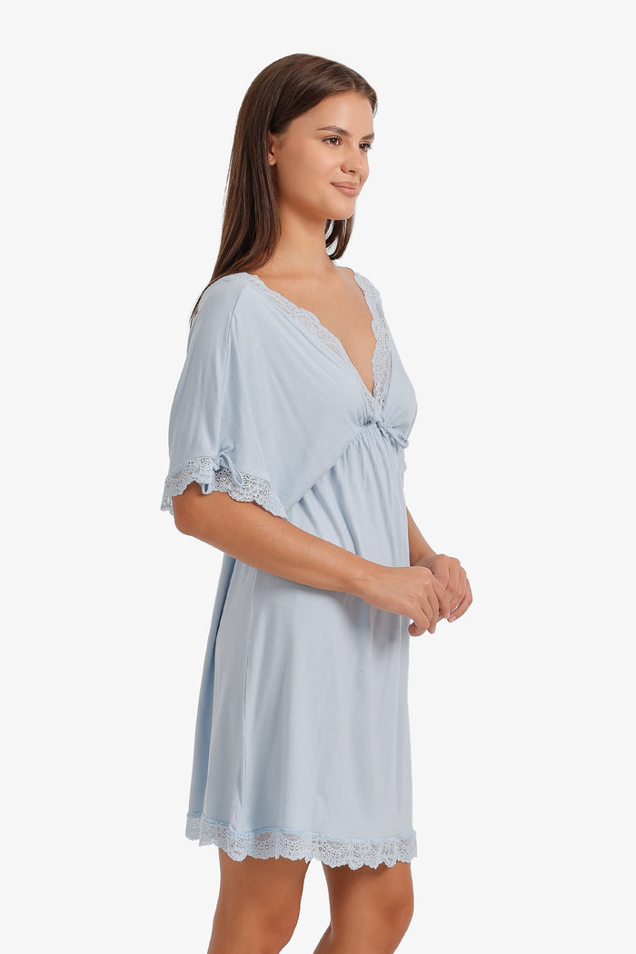 Lace-Trim Flutter Nightgown