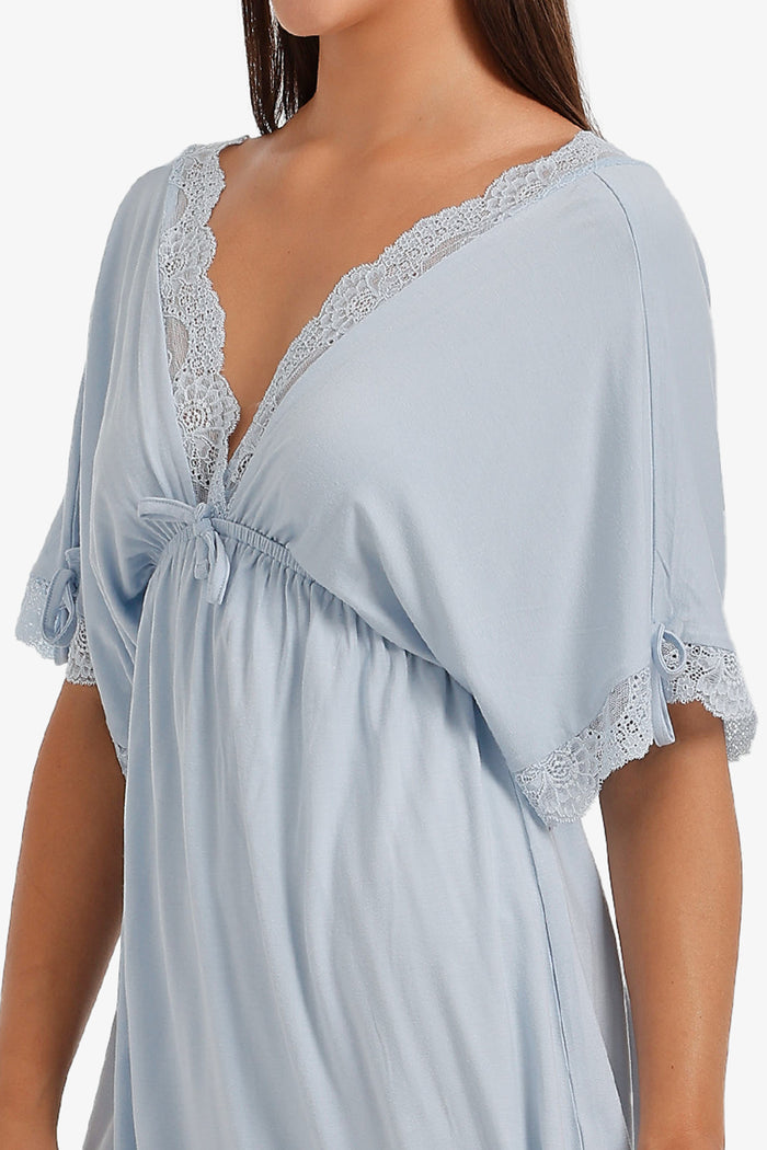 Lace-Trim Flutter Nightgown