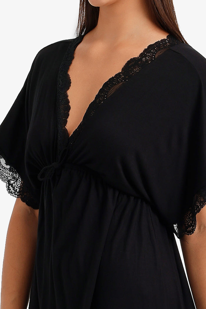 Lace-Trim Flutter Nightgown
