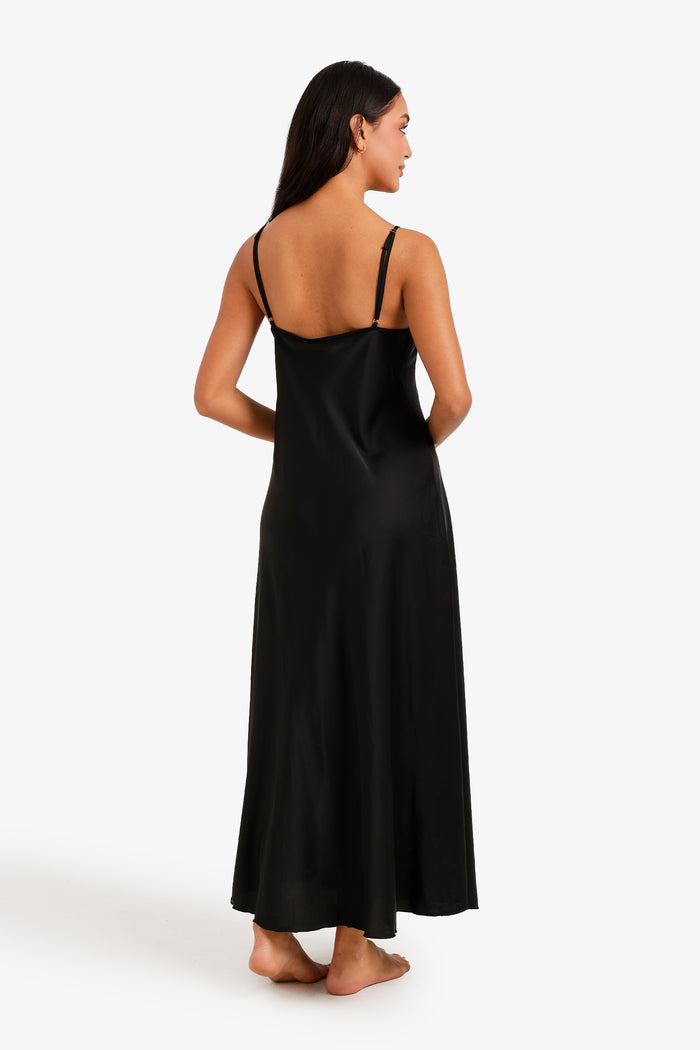Lace Trim Maxi Nightgown