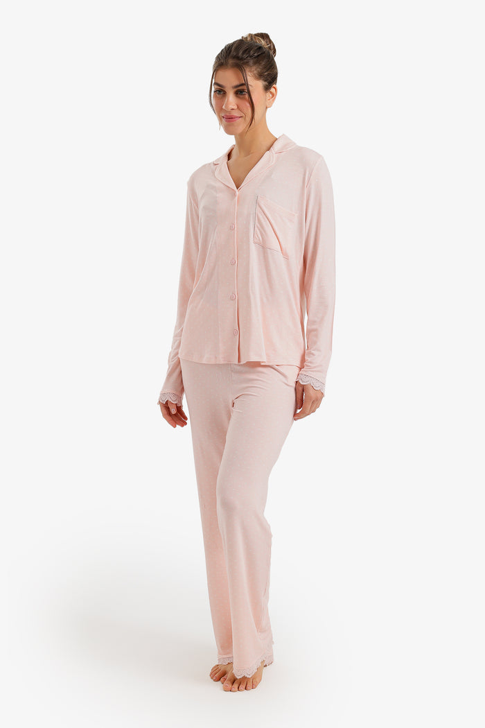 Lace Trim Pyjama Set