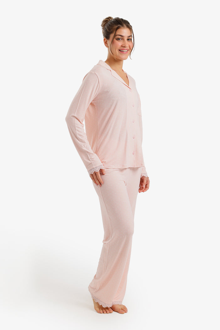 Lace Trim Pyjama Set