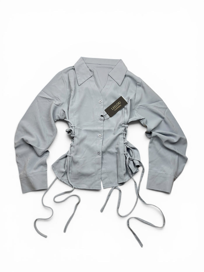 Lace Up Cinched Shirt