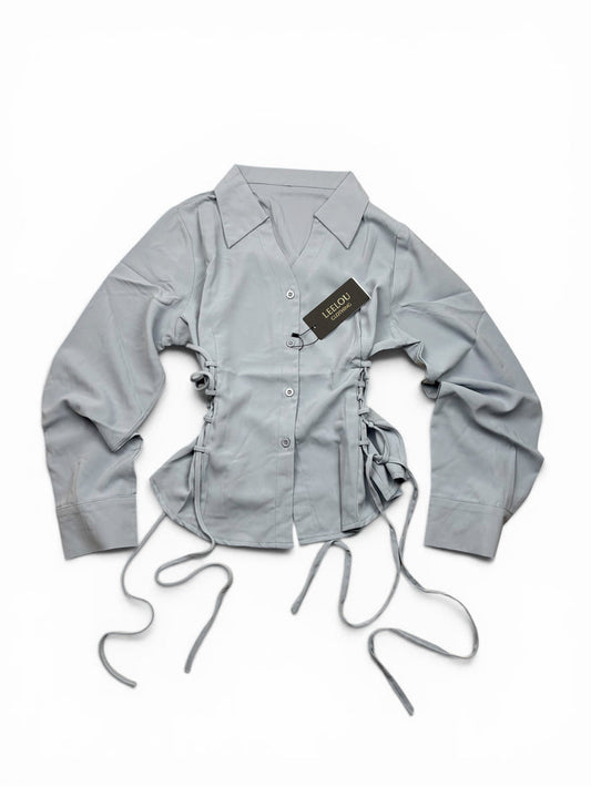 Lace Up Cinched Shirt