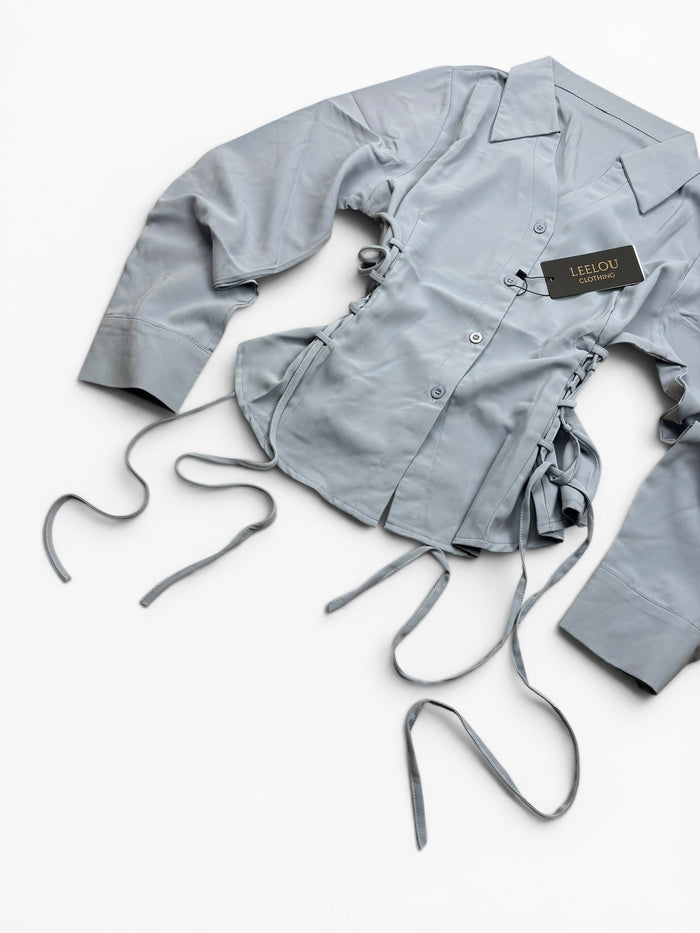 Lace Up Cinched Shirt
