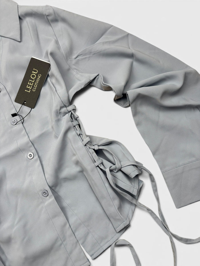 Lace Up Cinched Shirt