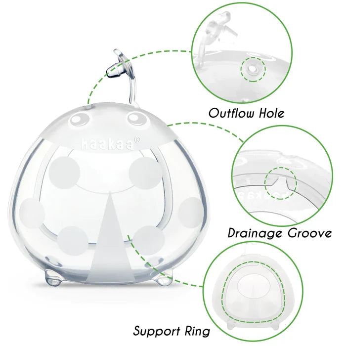 Ladybug Silicone Milk Collector 2 Pack (150ml) + Carry Bag Bluestone