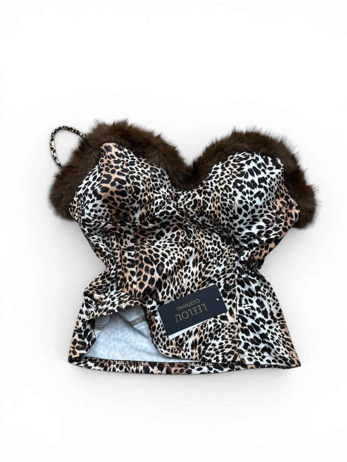 Leopard Print Fur Top