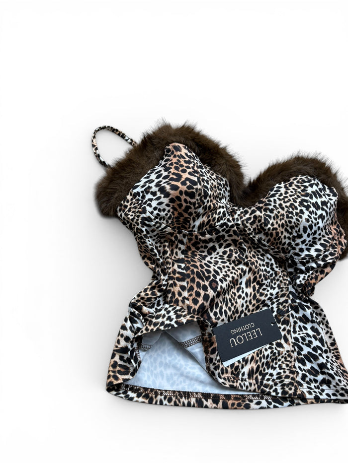 Leopard Print Fur Top