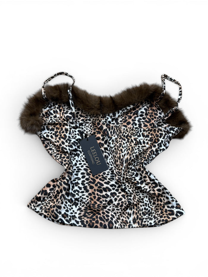 Leopard Print Fur Top