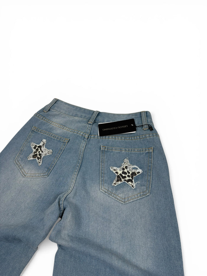 Leopard Star Pocket Jeans