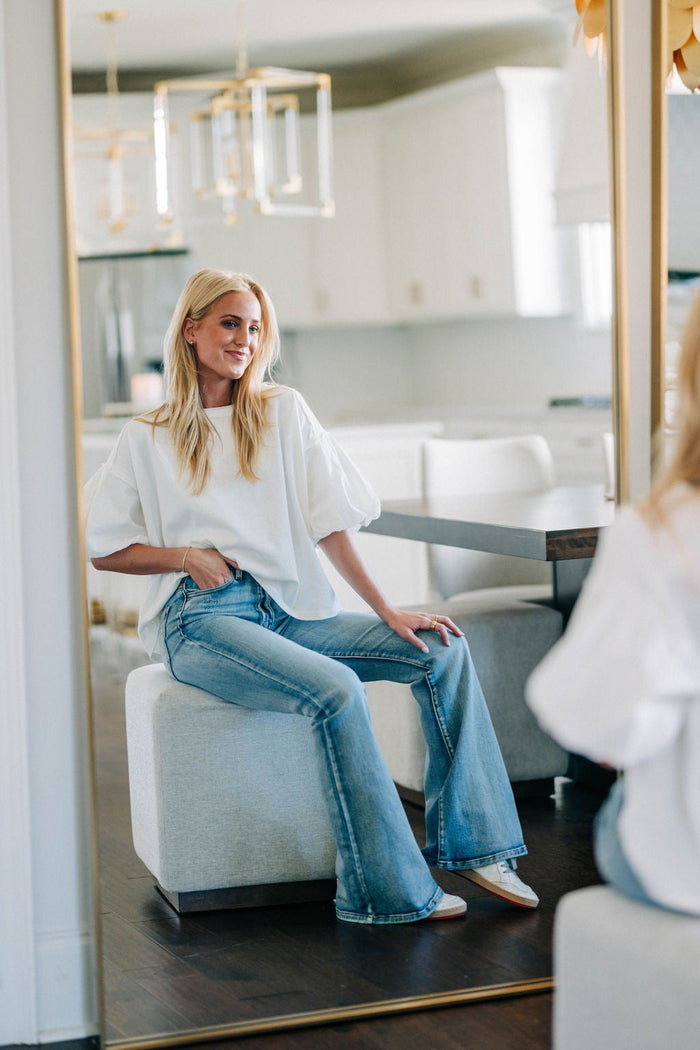 Let’s Go Out Flare Jeans - Light Wash