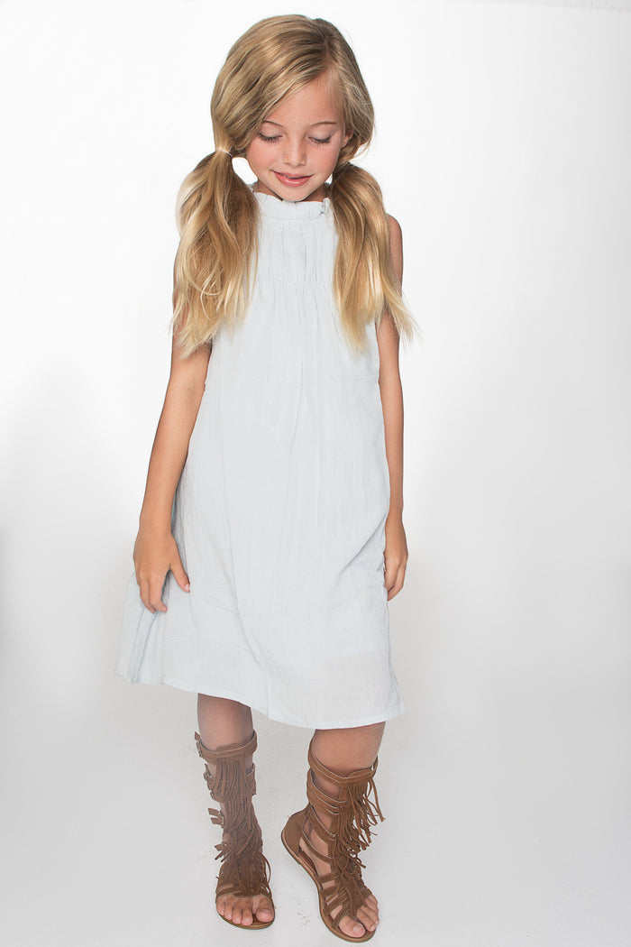 Light Blue Ruched Detail Shift Dress Dress Yo Baby Wholesale
