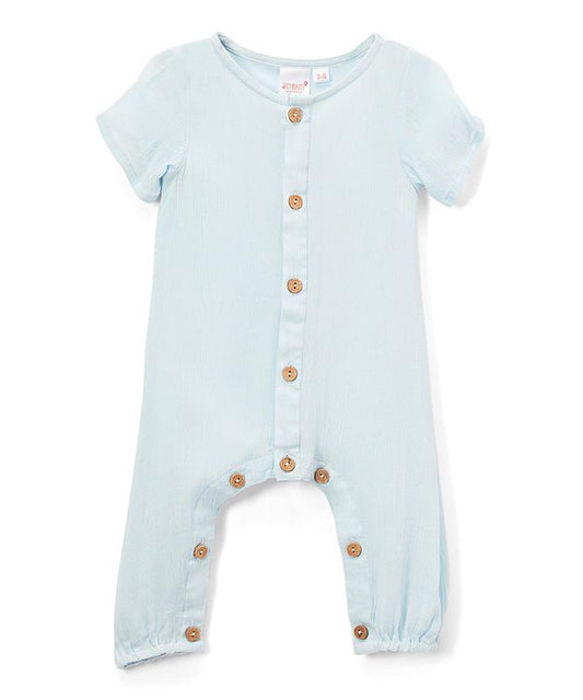 Light Blue Unisex Infant Half Sleeve Romper romper Yo Baby Wholesale