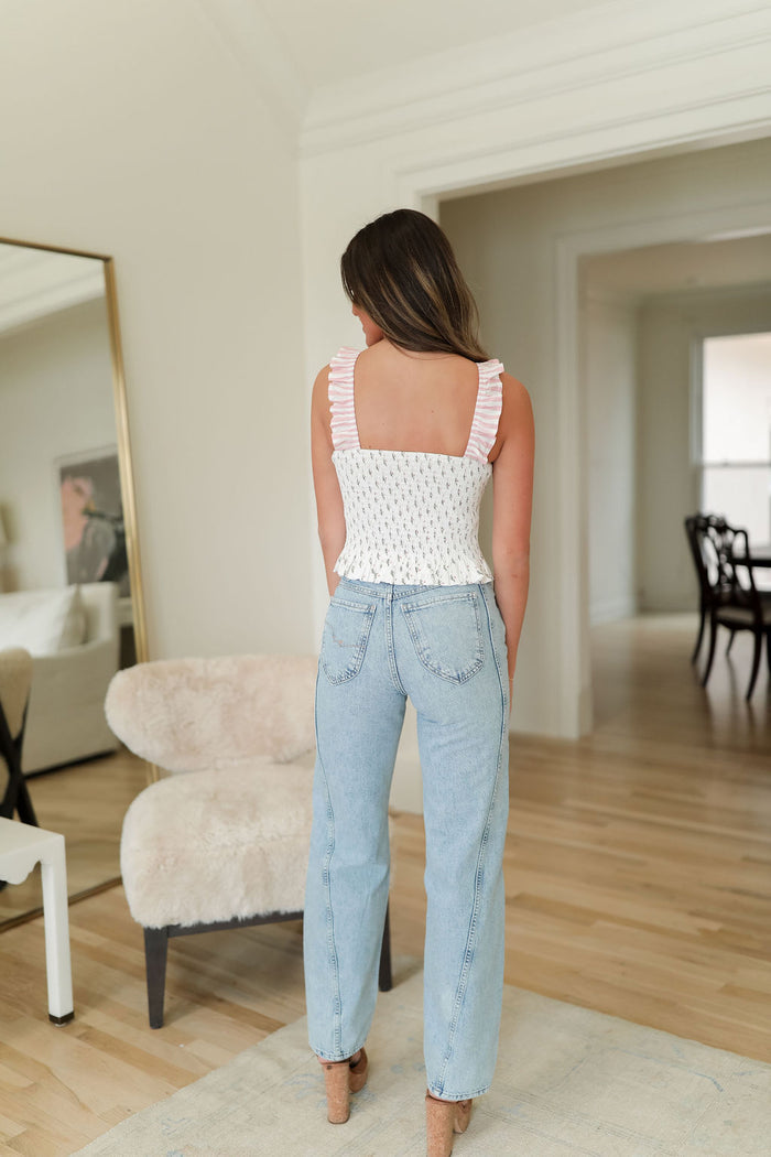 Lilly Mae Top - White Floral