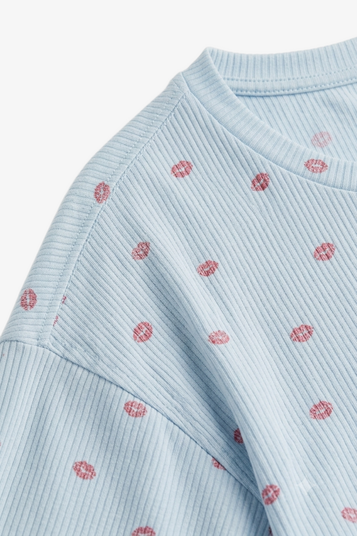 Lips-Print Ribbed Nightgown