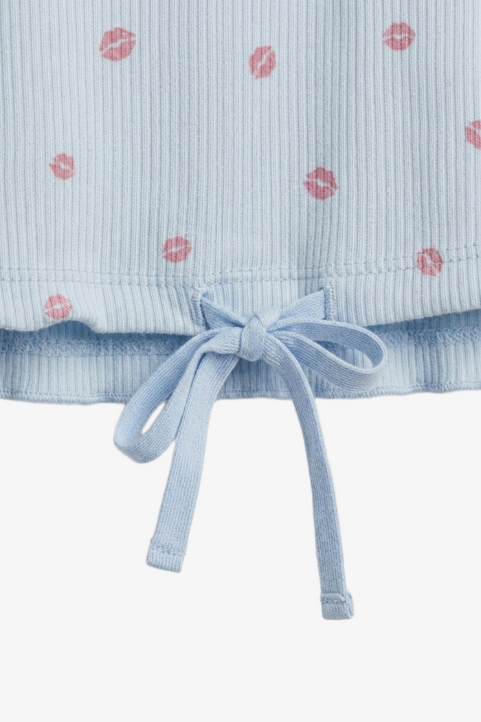 Lips-Print Ribbed Pyjama