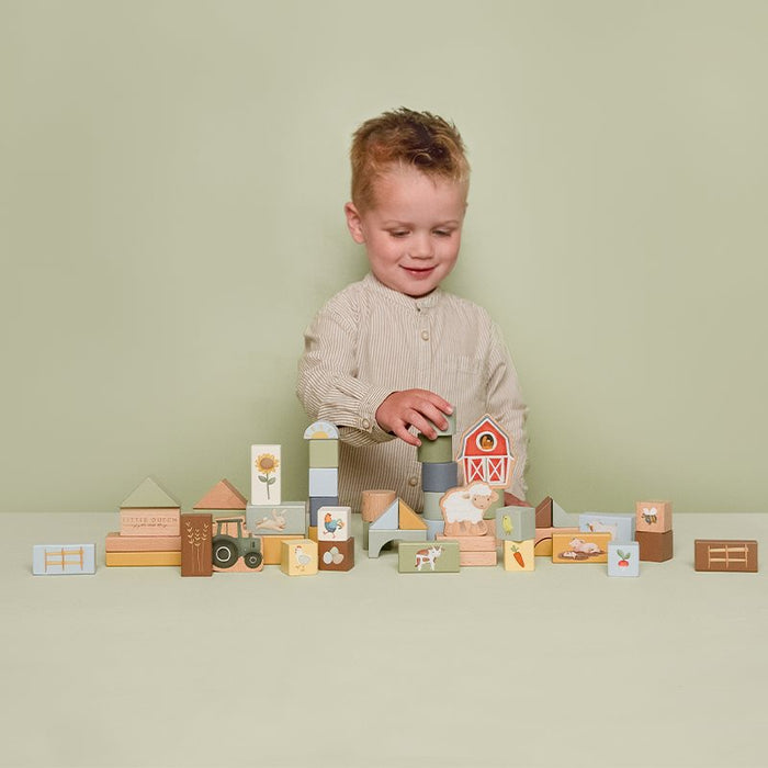 Little Farm Wooden Building Block Set