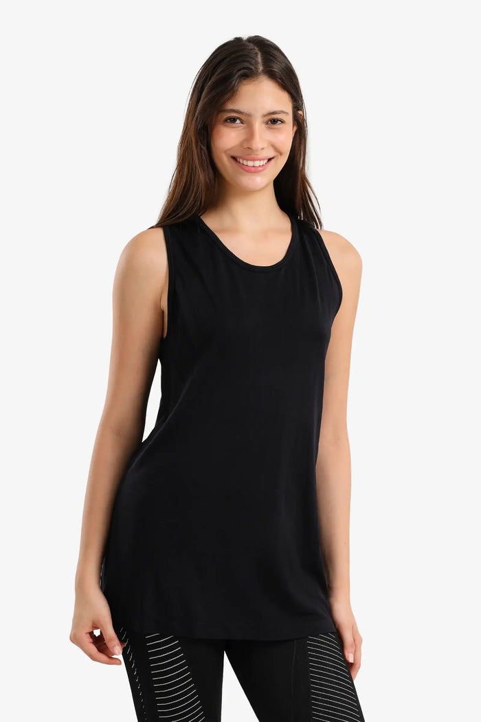 Long Open-Back Tank Top