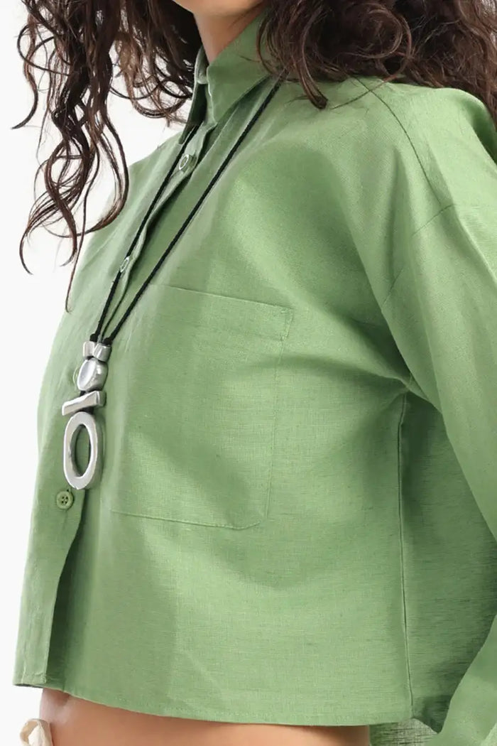 Long Sleeves Cropped Shirt