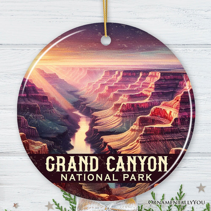 Majestic Grand Canyon National Park Ornament, Arizona Desert Landscape Christmas Gift and Travel Souvenir Ceramic Ornament OrnamentallyYou