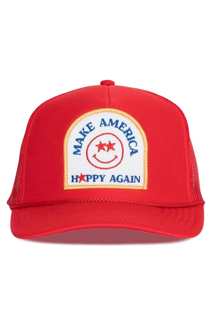 Make America Happy Again Trucker Hat - Red