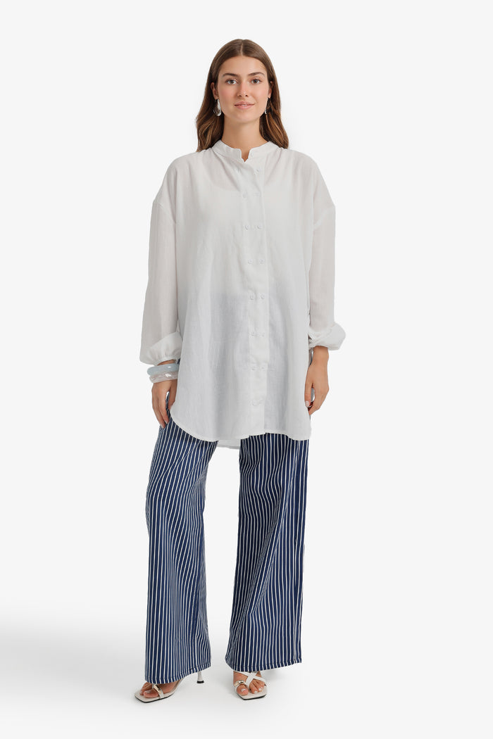 Mandarin Collar Tunic Shirt