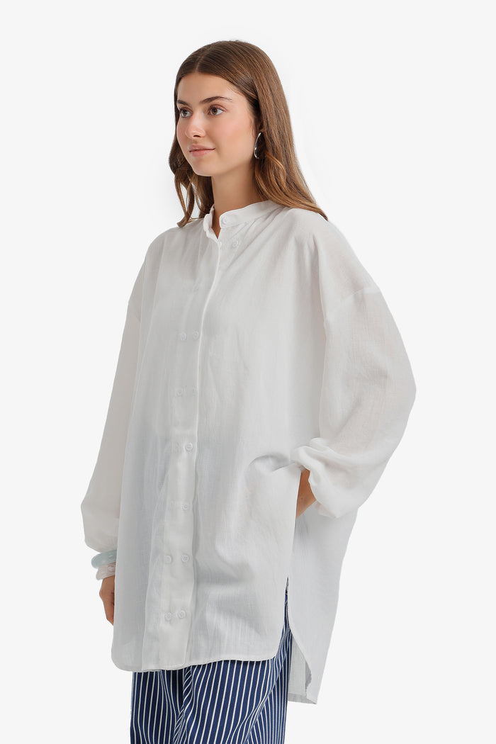 Mandarin Collar Tunic Shirt