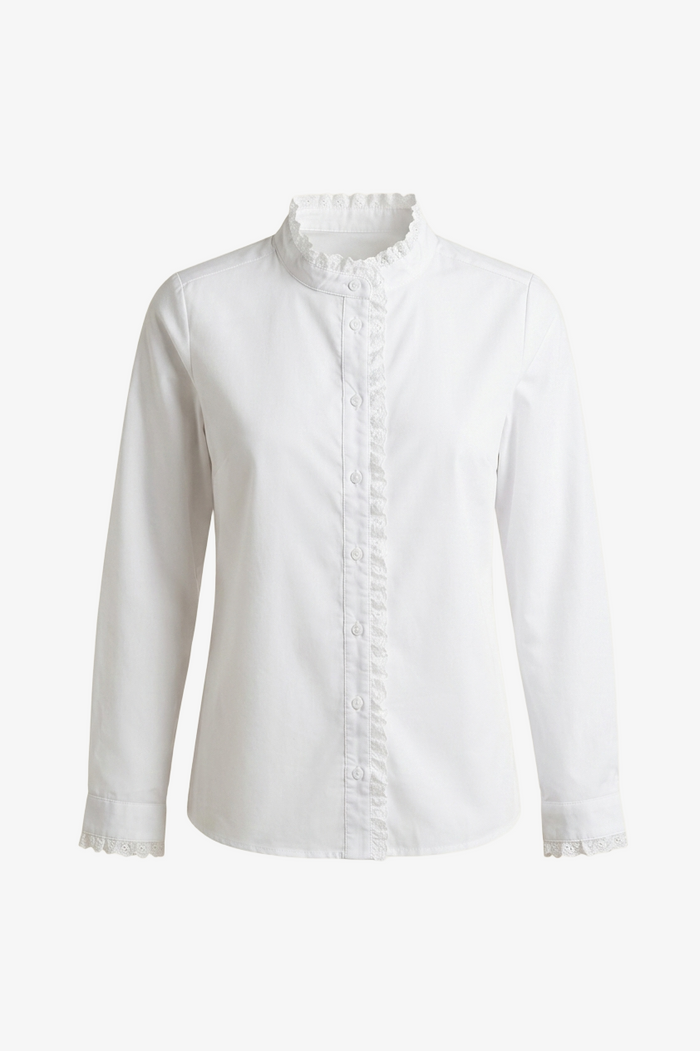 Mandarin Lace Collar Shirt