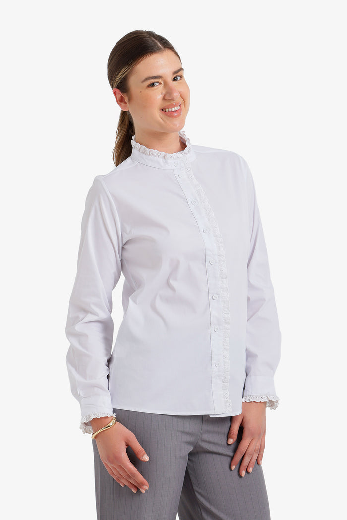 Mandarin Lace Collar Shirt