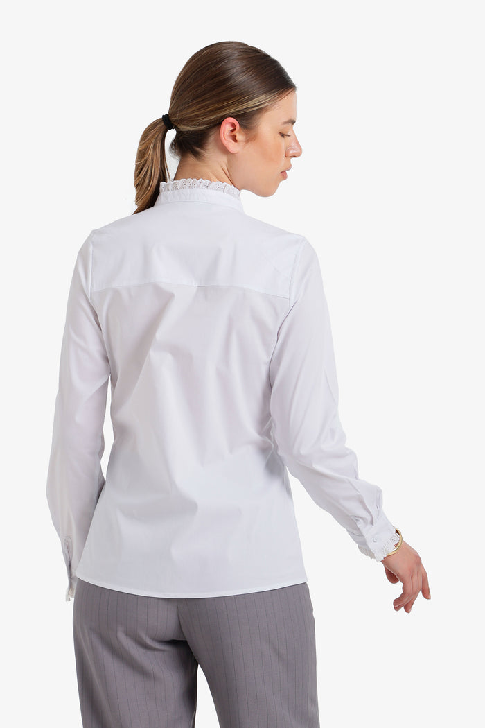 Mandarin Lace Collar Shirt