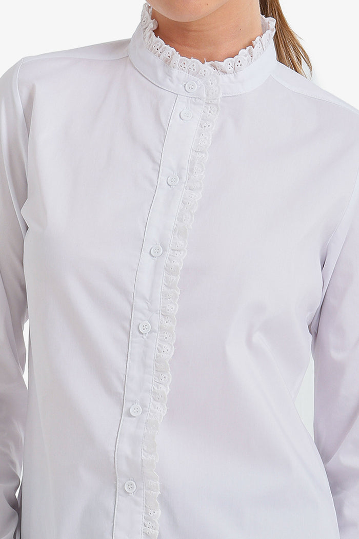 Mandarin Lace Collar Shirt