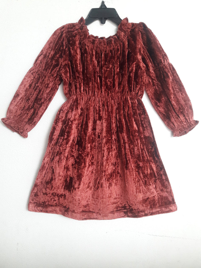 Maroon Velvet Shimmer Dress Dress Yo Baby Wholesale