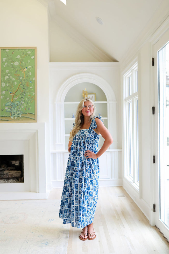 Marren Dress - Blue Leaf