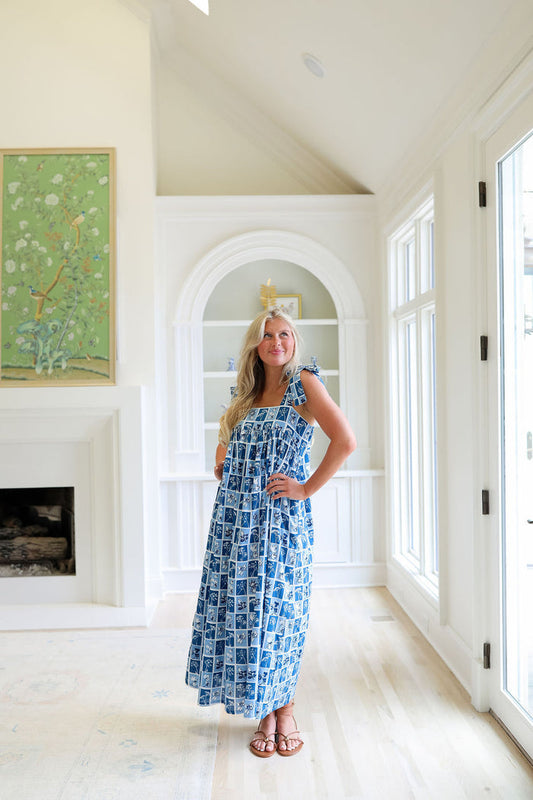 Marren Dress - Blue Leaf