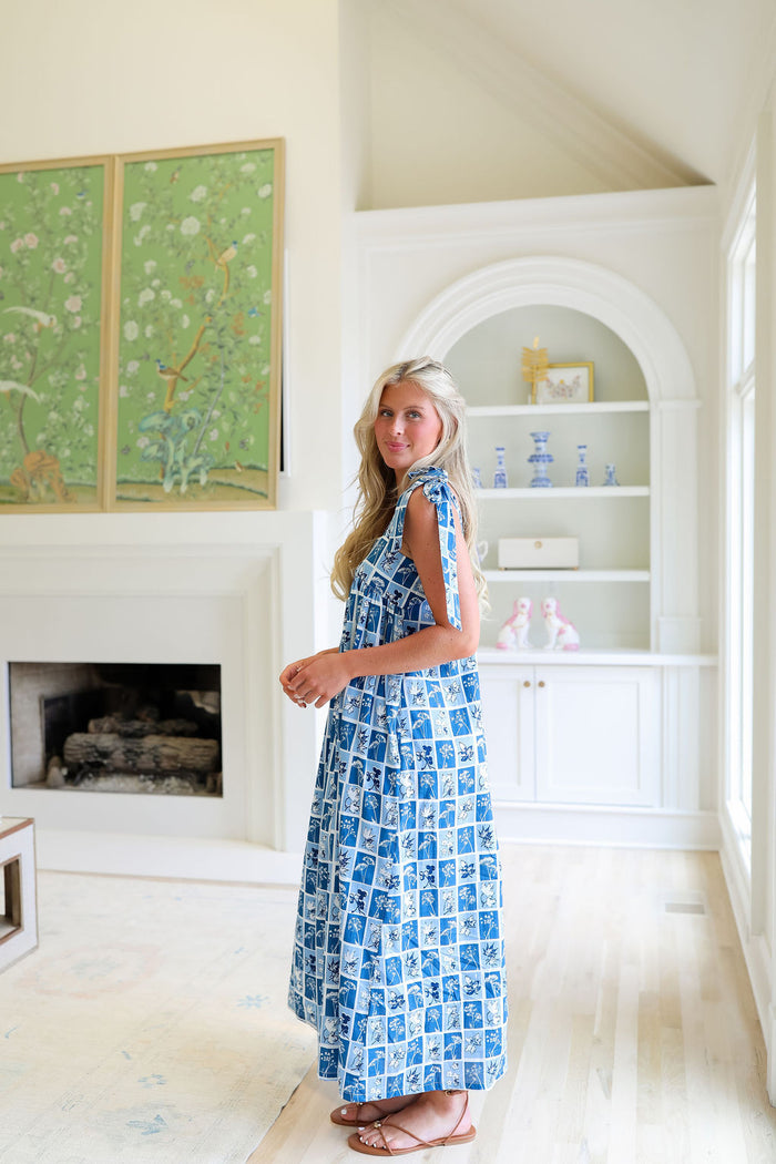 Marren Dress - Blue Leaf