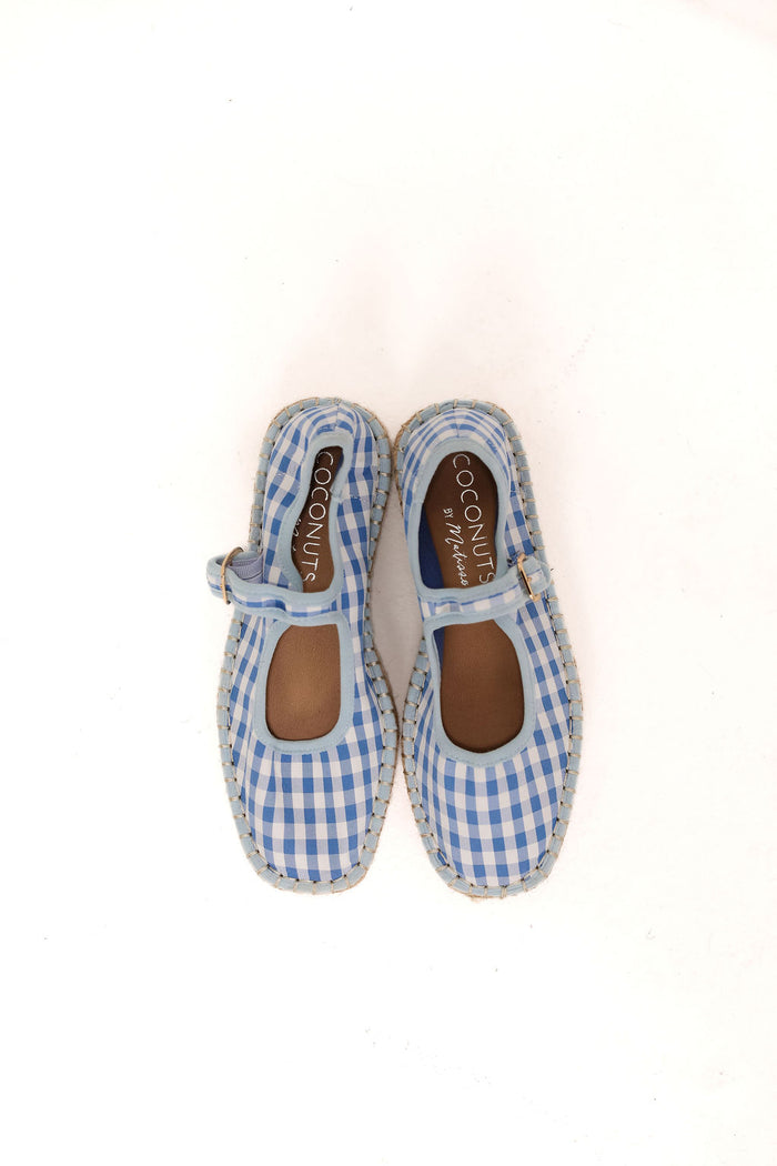 Meg Mary Jane Flat - Blue Gingham