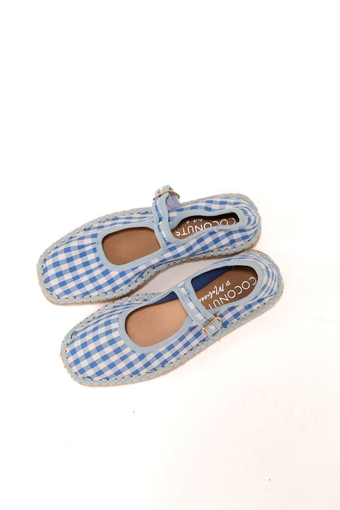 Meg Mary Jane Flat - Blue Gingham