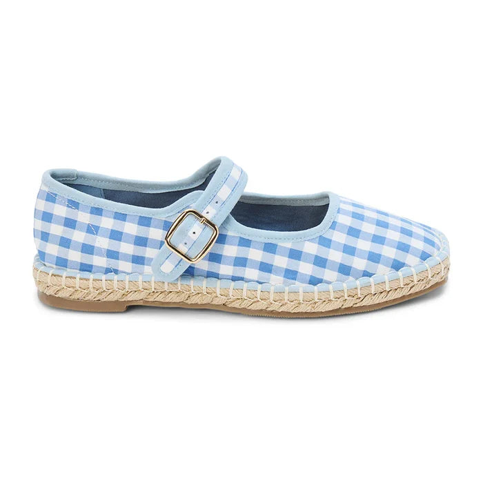 Meg Mary Jane Flat - Blue Gingham