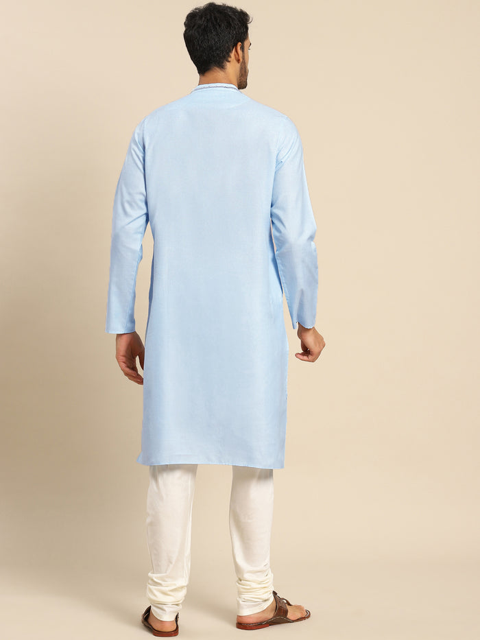 Men blue kurta set