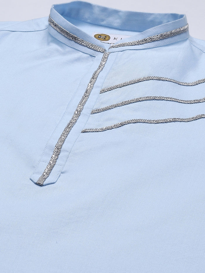 Men blue kurta set