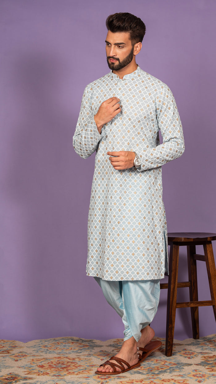 Men Blue Kurta Set