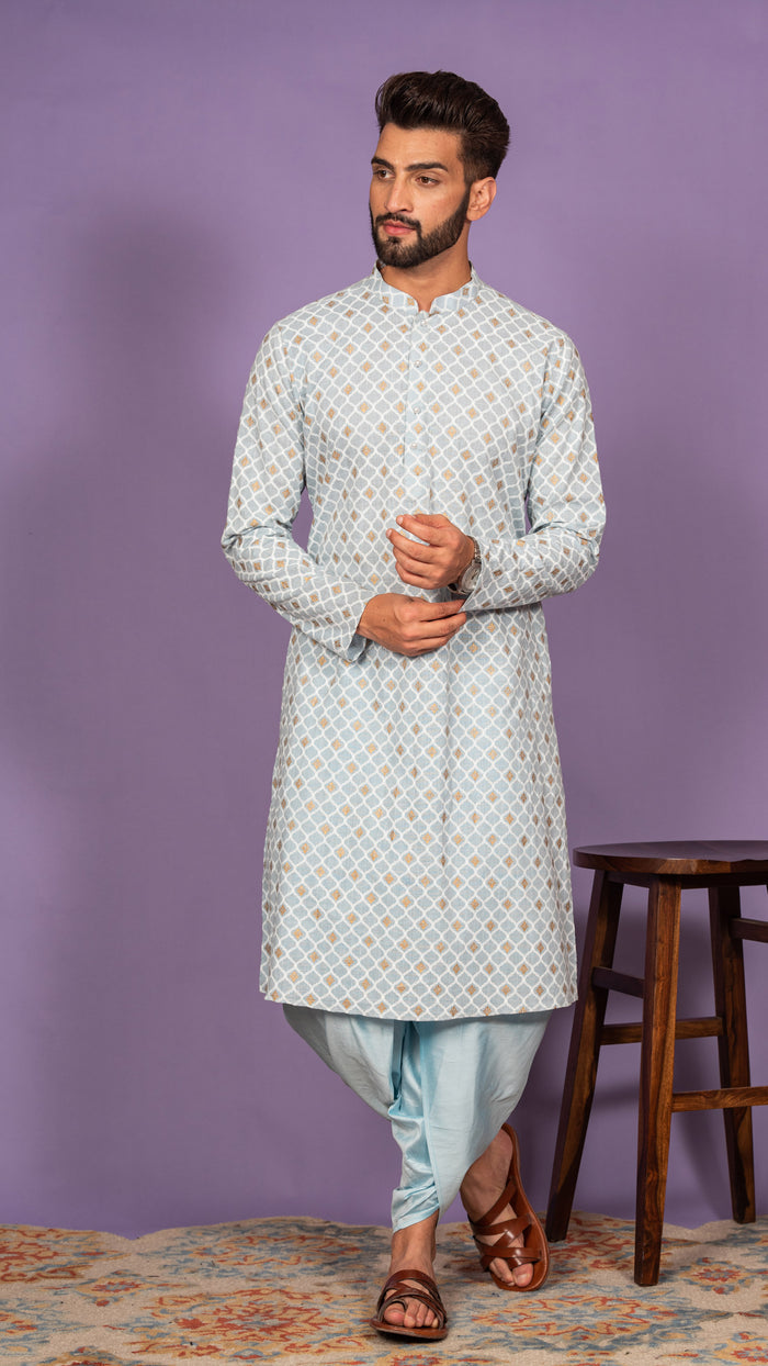 Men Blue Kurta Set