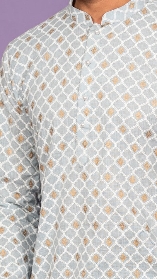 Men Blue Kurta Set