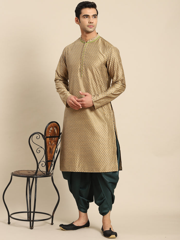 Men Gold Stripes Kurta