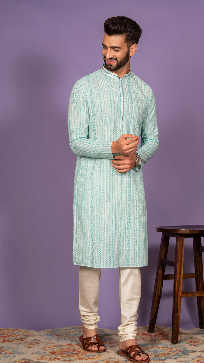 Men Green Kurta Set
