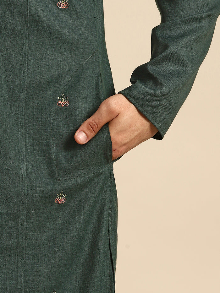 Men Green Kurta Set