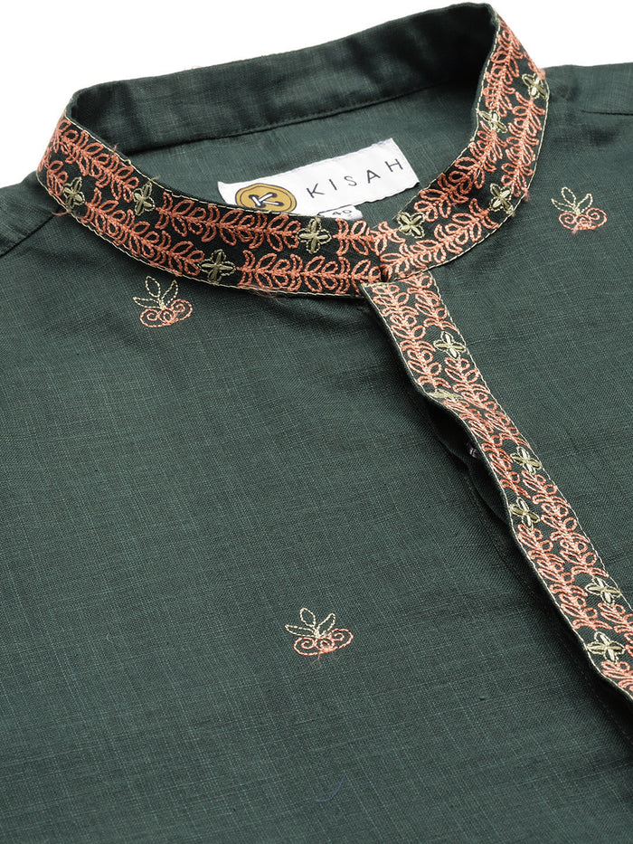 Men Green Kurta Set