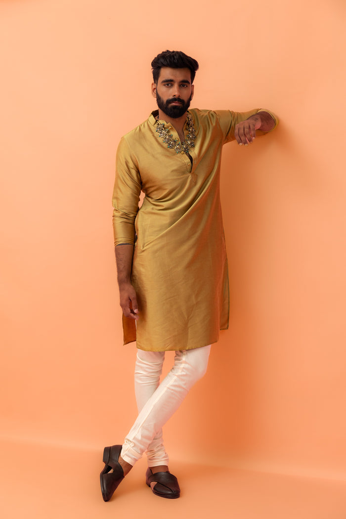 Men Green Kurta